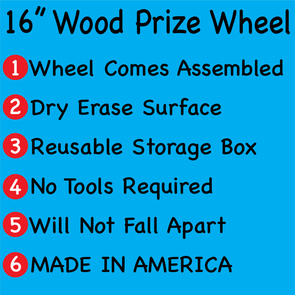 Prize Wheel 16-inch Table Top - Wood