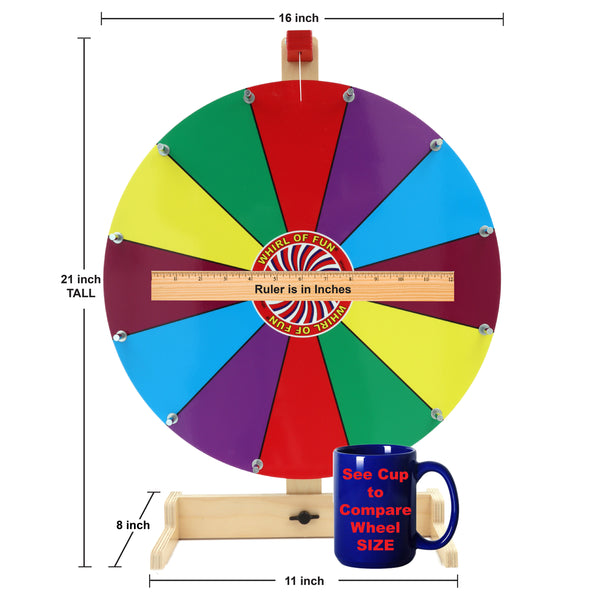 Prize Wheel 16-inch Table Top - Wood